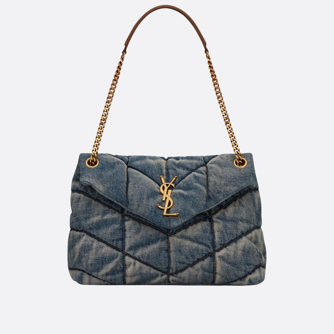 LOULOU PUFFER TASCHE AUS GESTEPPTEM VINTAGE-DENIM