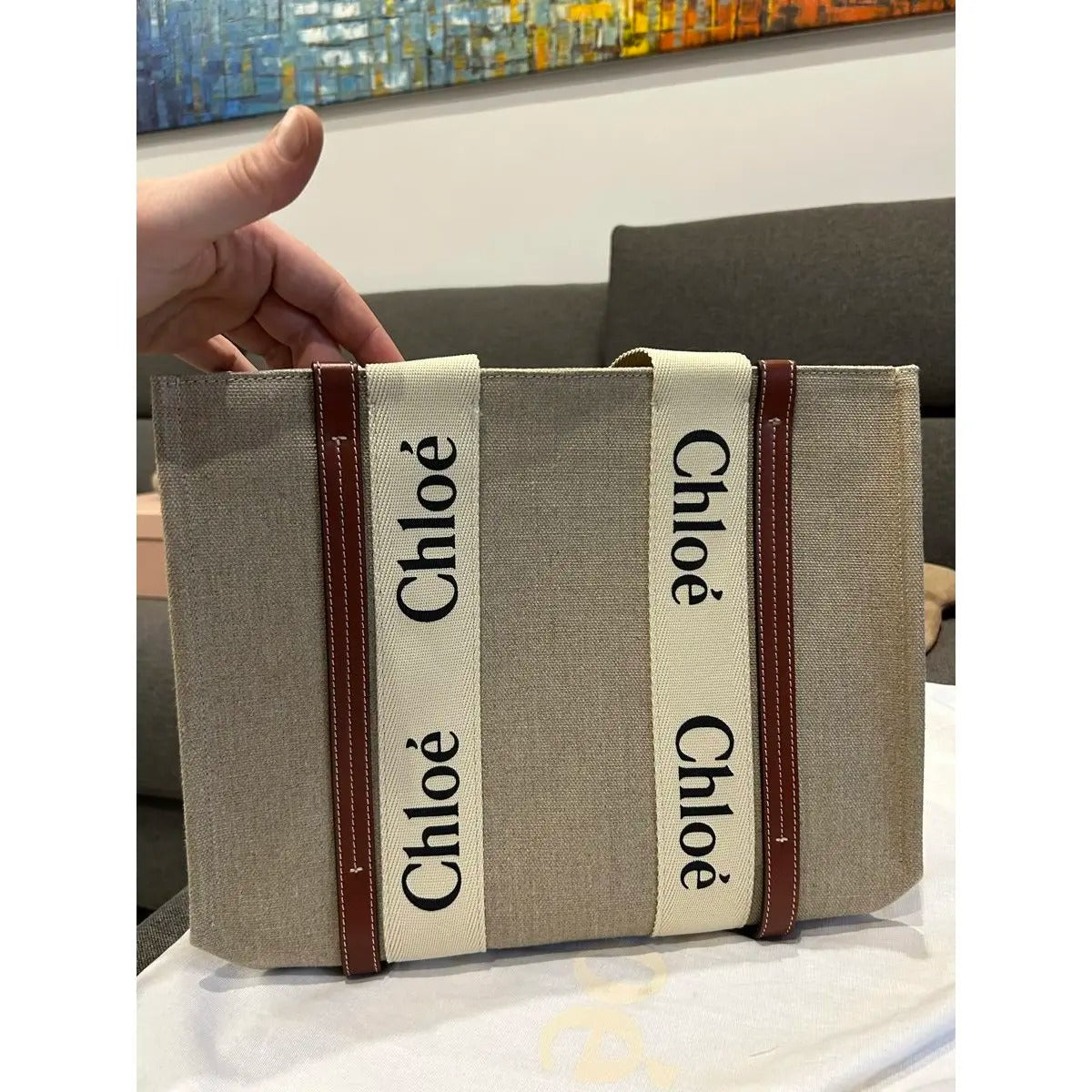 CARTERA GRANDE DE LINO WOODY DE CHLOÉ