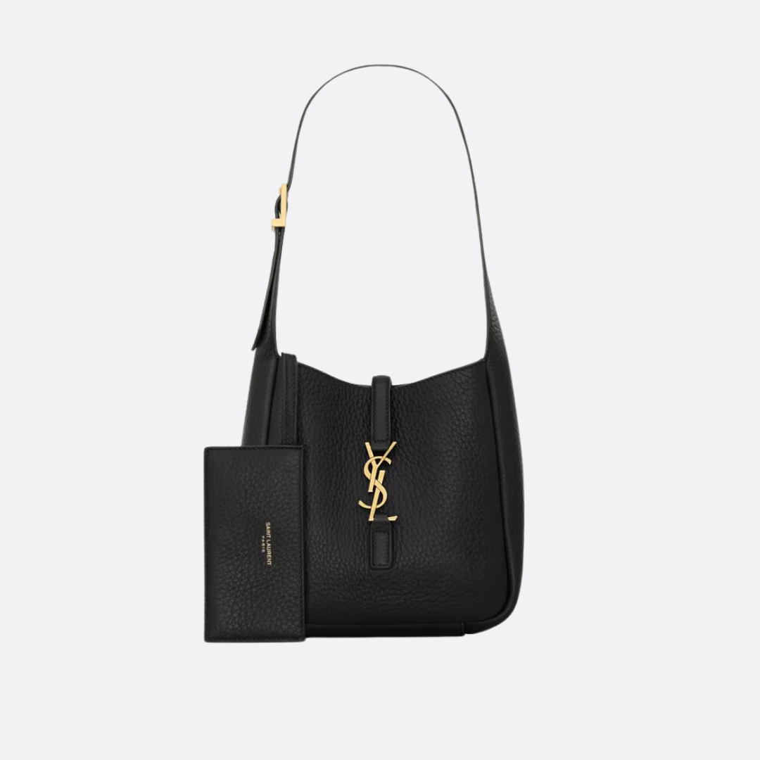SAINT LAURENT – CARTERA BABY LE 5 À 7 SUAVE DE PIEL GRANULADA