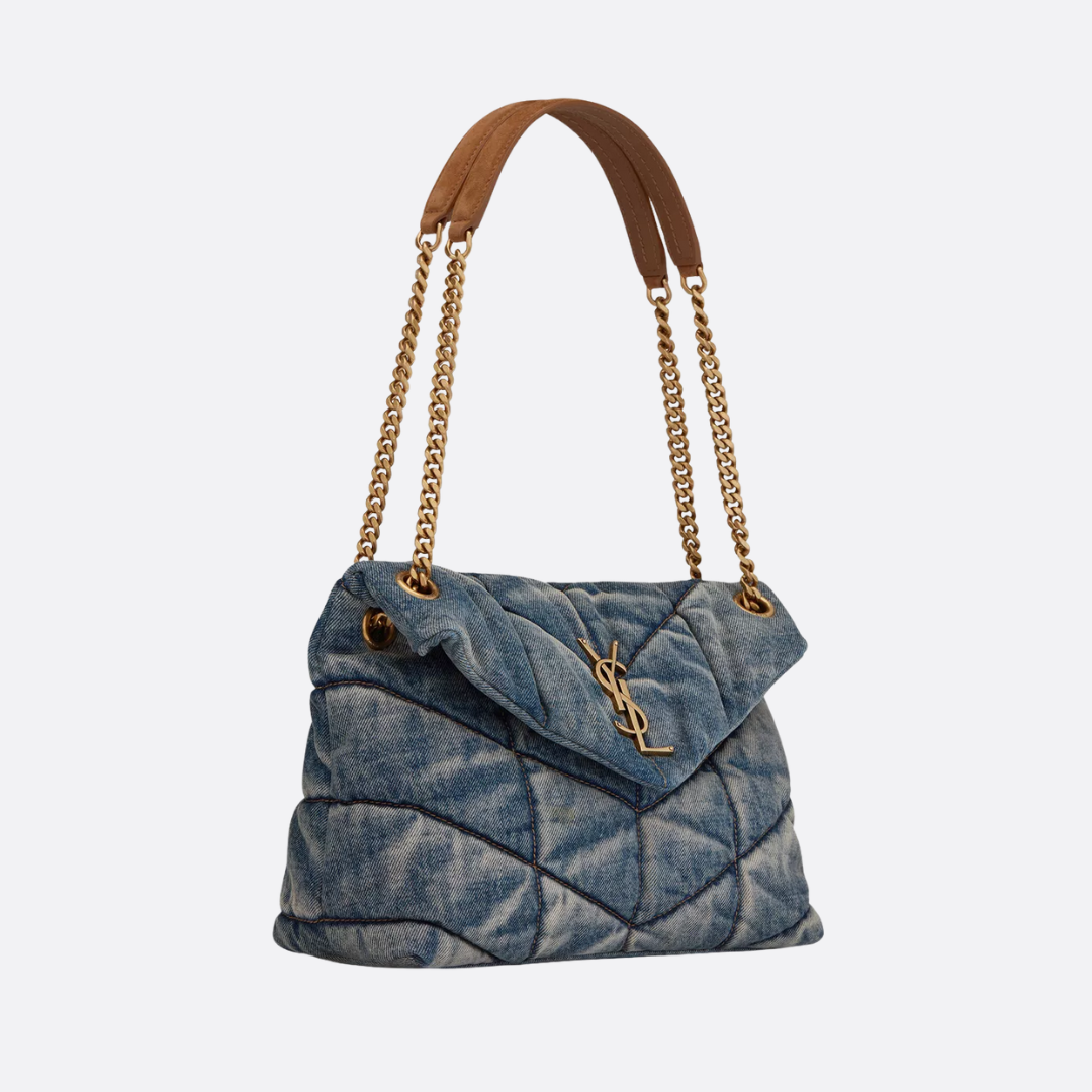 LOULOU PUFFER TASCHE AUS GESTEPPTEM VINTAGE-DENIM