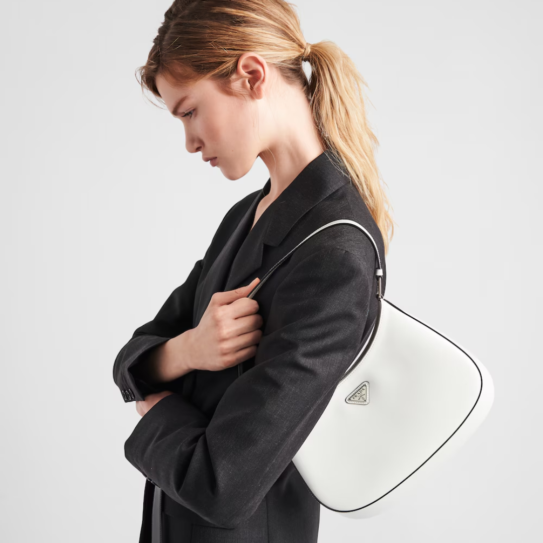 CARTERA DE HOMBRO PRADA CLEO DE PIEL CEPILLADA